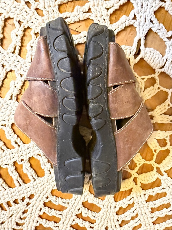 Riverstone Shoes - Vintage Riverstone Brown Leather Fisherman Slide Sandals clogs 8M Y2K 90